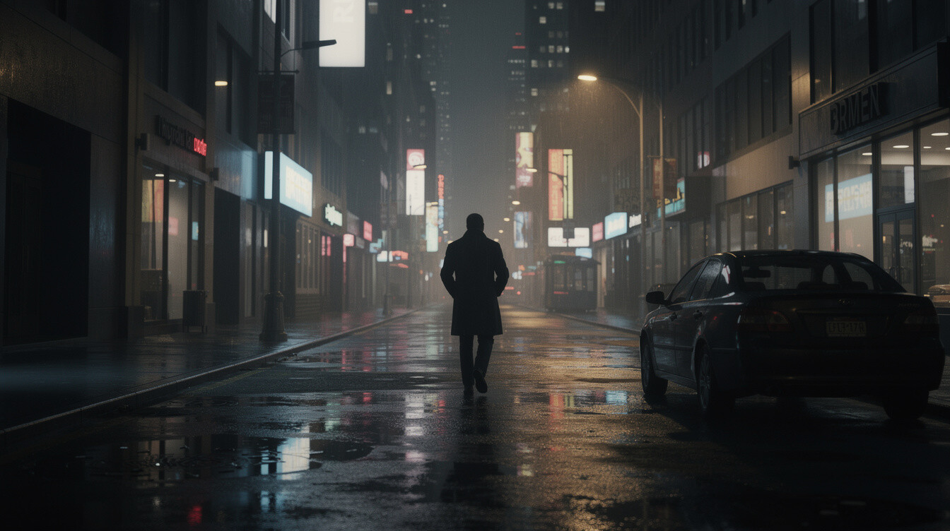nighttime city lights