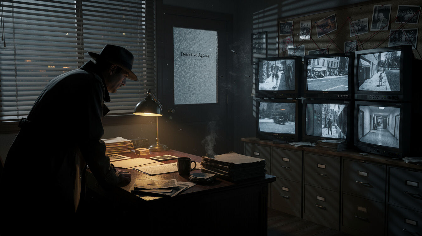 private investigator in shadow
