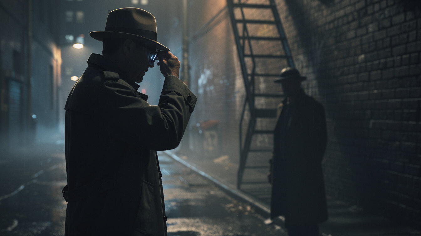 detective investigating discreetly