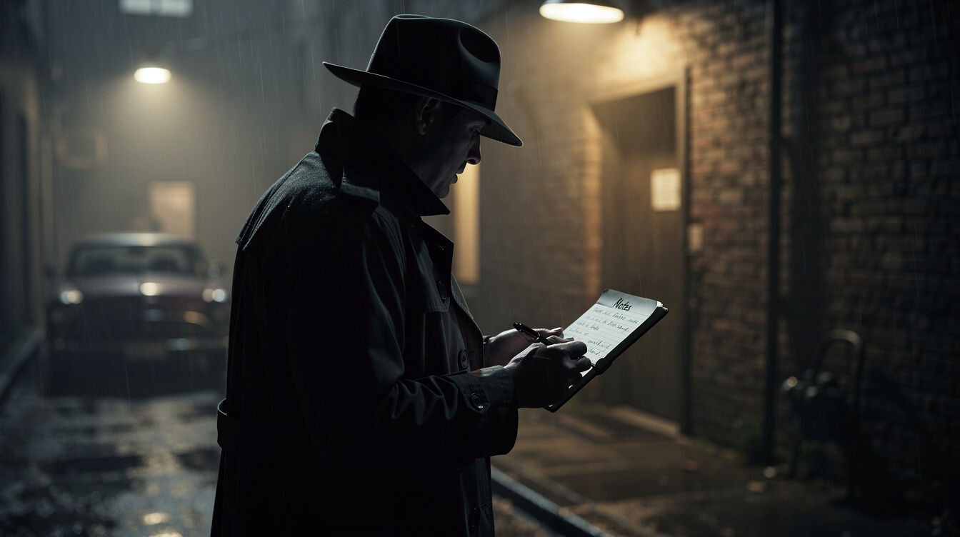 private detective in shadows