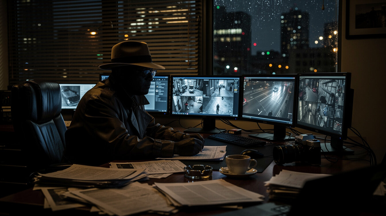 private detective in shadows