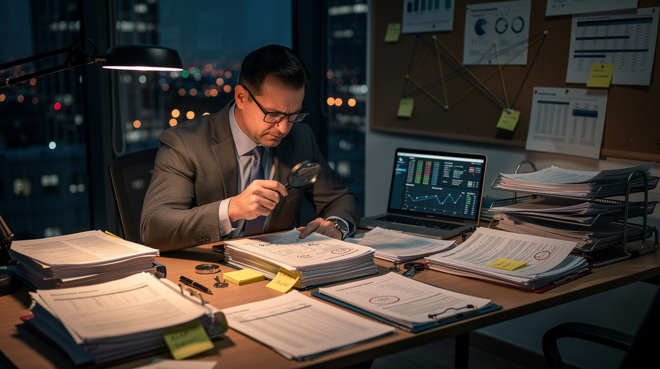 detective investigating documents